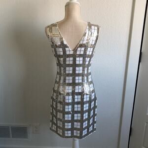 Anonyme Holiday Tartan Sequin Mini Dress - S